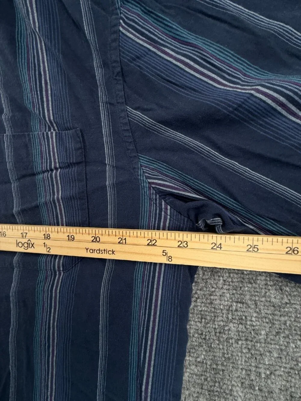 Tommy Bahama Cotton Silk Stretch Blue Striped Button Up Shirt Men Long Sleeve